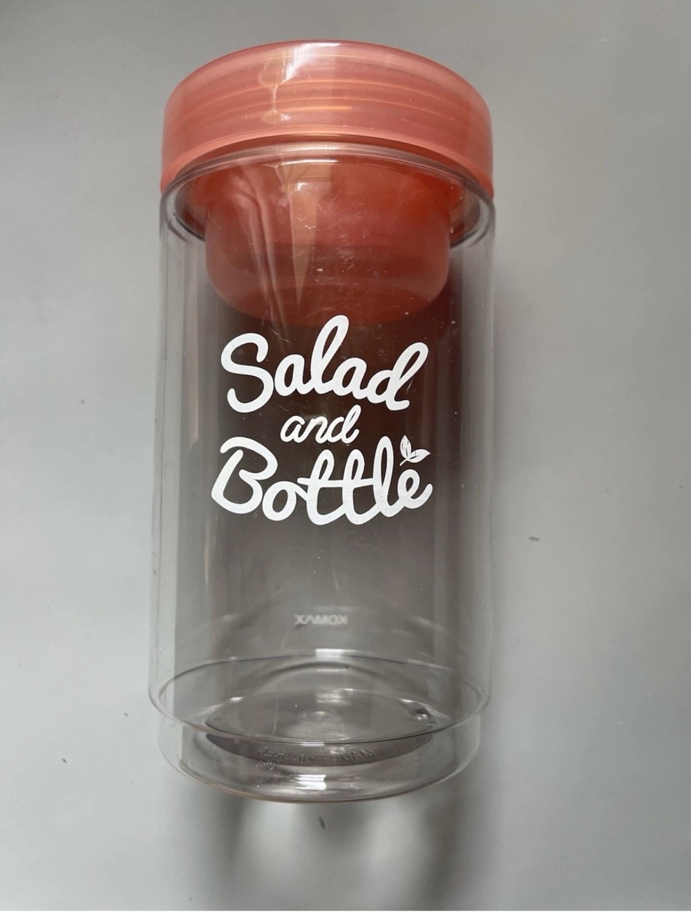 Salad and Bottle Clear Salad Dressing Container - Coral Lid